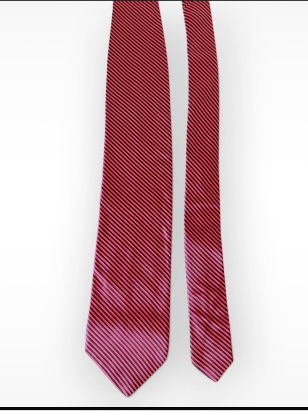 Brioni Red Black Striped Silk Tie Italy $310